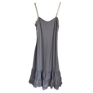 Matilda Jane After The Rain Dress Extender Slip Dress Gray Eyelet Lace Sz S